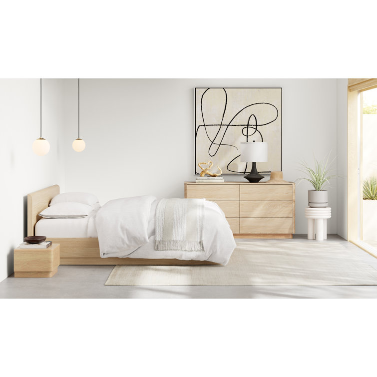 Transitional Brown Oak Nightstand with Spacious Drawer