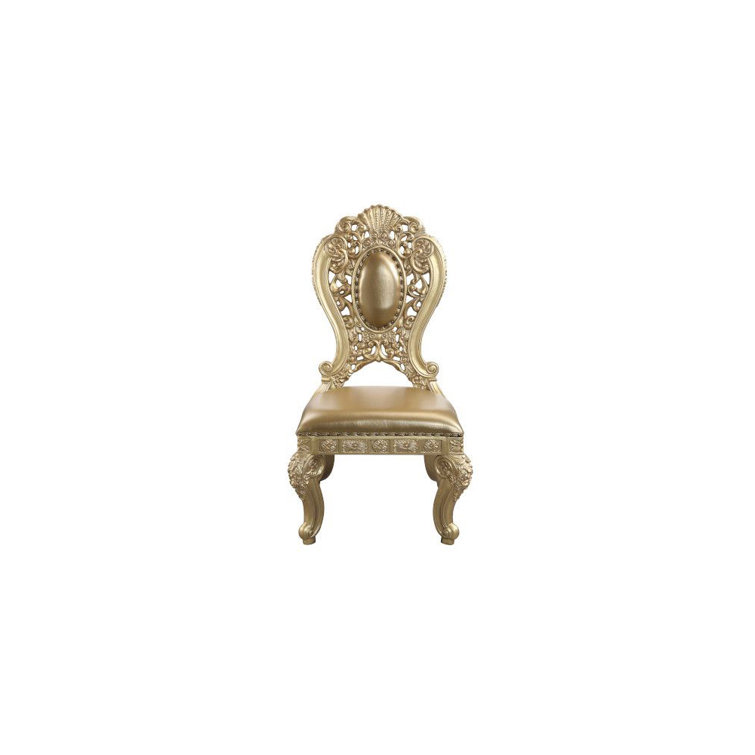 Seville 27" Gold Upholstered Side Chair with Wood Frame