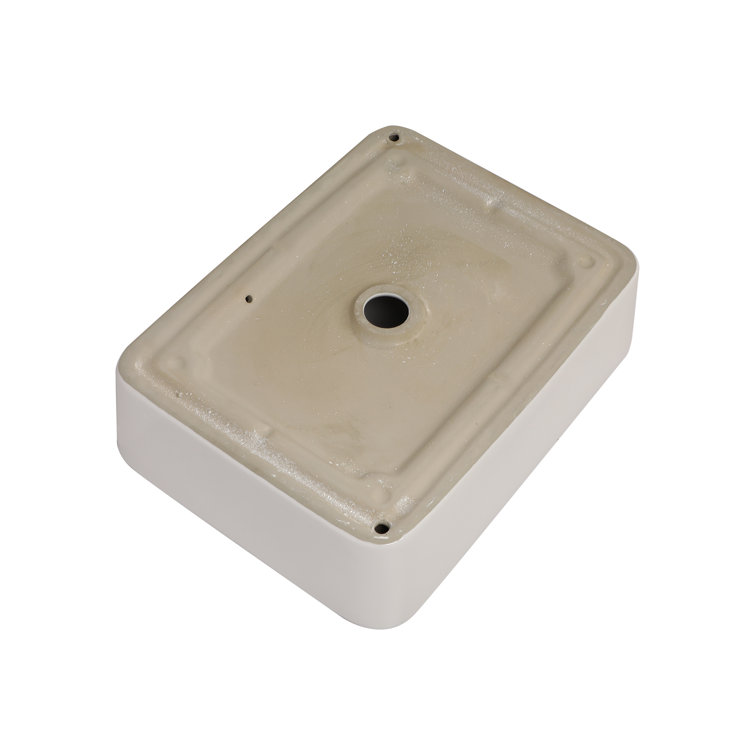 19'' White Ceramic Rectangular Vessel Sink with Matte Black Faucet