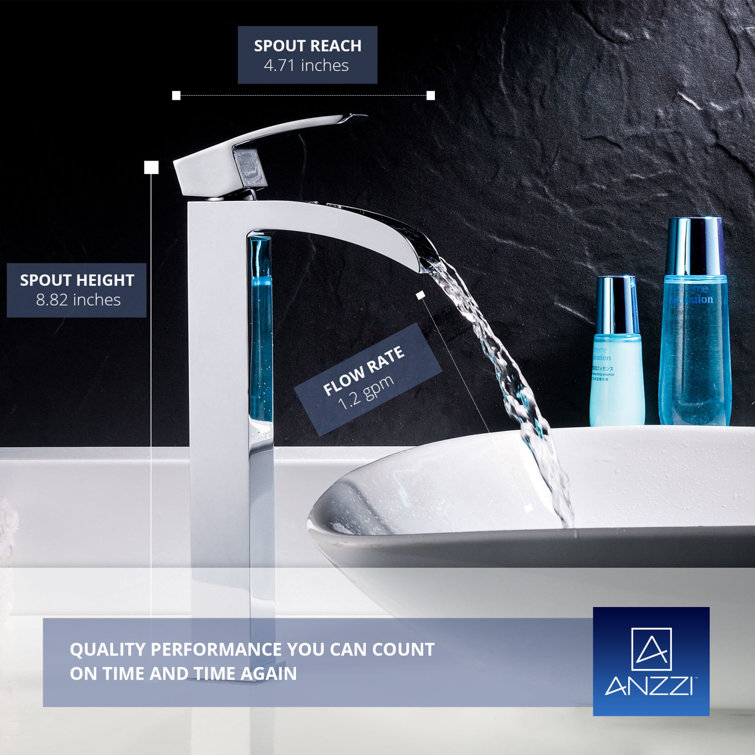 Lustrous Polished Chrome Single-Handle Vessel Bathroom Faucet