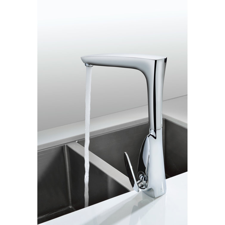 Polished Chrome Single Handle Kitchen Faucet with Pull-out Spray