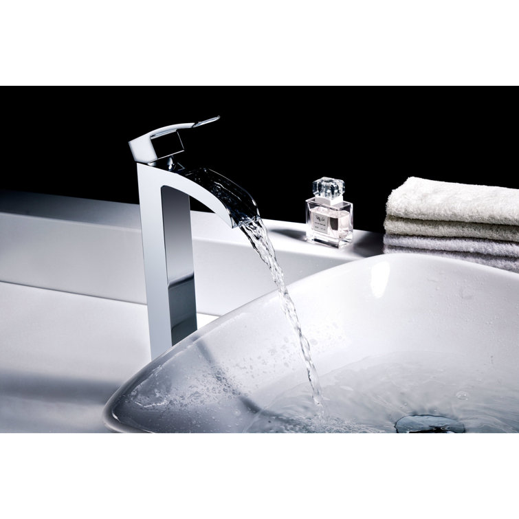 Lustrous Polished Chrome Single-Handle Vessel Bathroom Faucet