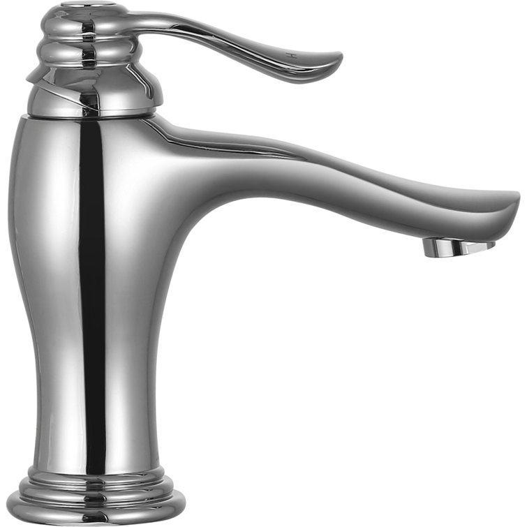 Polished Chrome Single-Handle Bathroom Faucet with Brass Interior