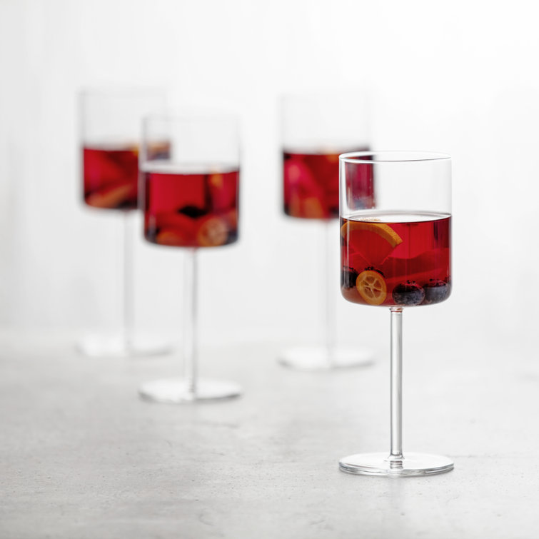 Modo 14.9 oz Clear Titanium Crystal Wine Glass Set
