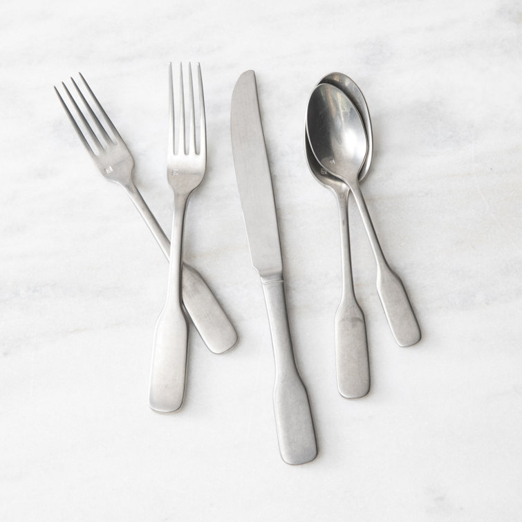 Fortessa Ashton 5 Piece 18/10 Stainless Steel Flatware Set, Service for 1