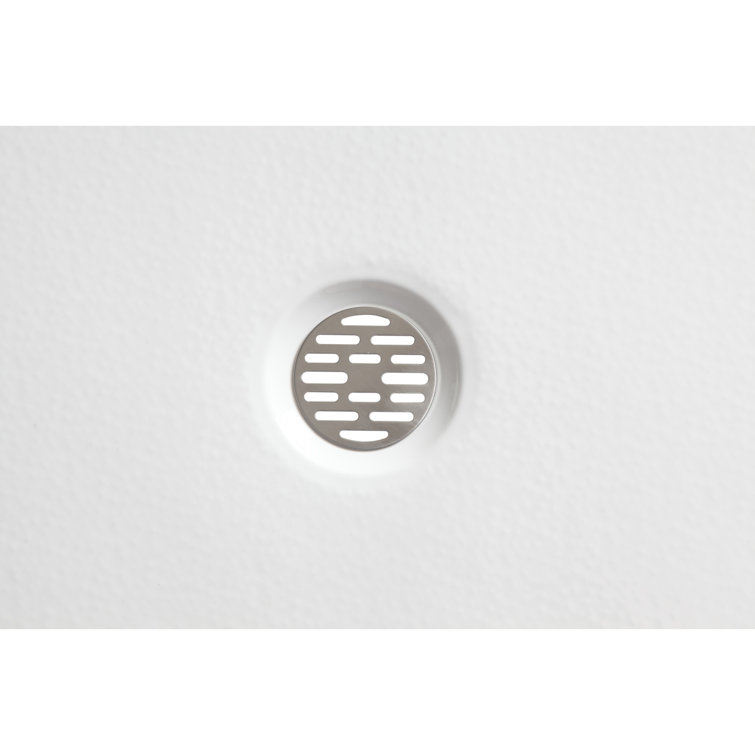 Glossy White 60" x 36" Acrylic Shower Base with Center Drain