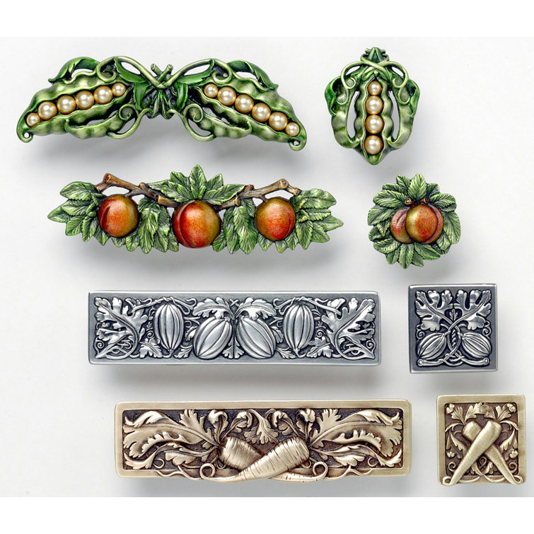Brilliant Pewter Square Knob with Intricate Design