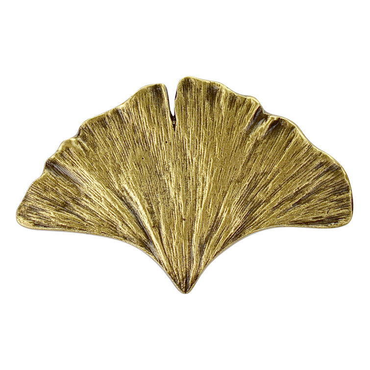 Antique Brass Gingko Leaf Design Cabinet Knob