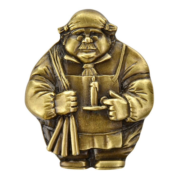 Antique Brass Novelty Kitchen Knob with Candle Design