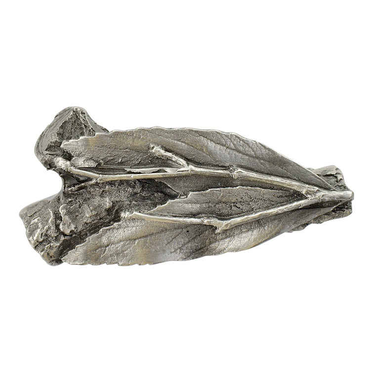 Antique Pewter Leafy Twig Farmhouse Knob with Mounting Hardware