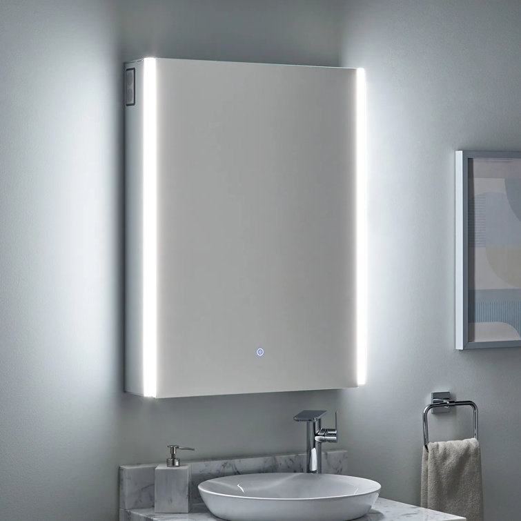 39" Frameless Aluminum Lighted Medicine Cabinet with LED and Wireless Speaker