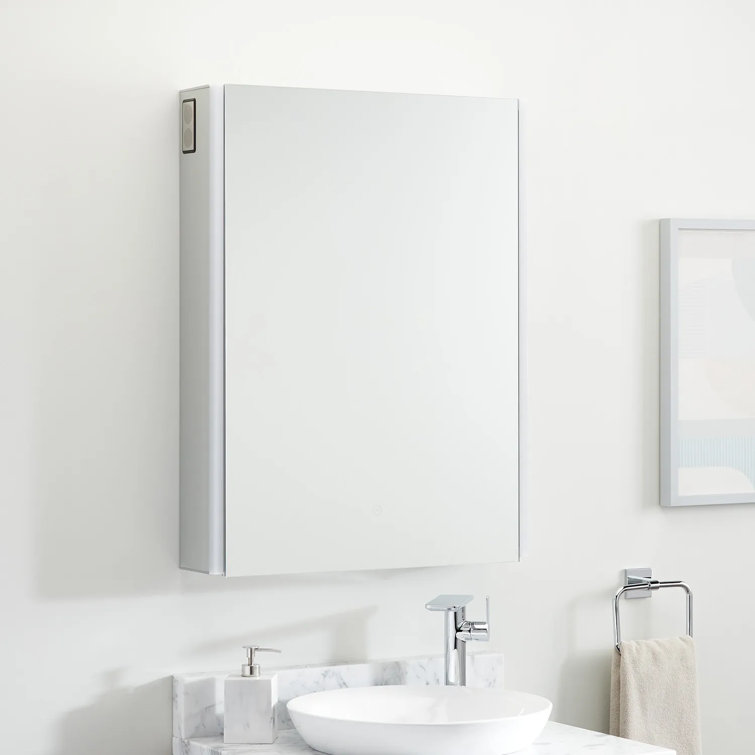39" Frameless Aluminum Lighted Medicine Cabinet with LED and Wireless Speaker