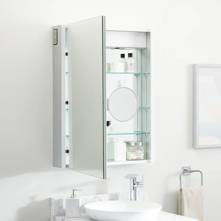 39" Frameless Aluminum Lighted Medicine Cabinet with LED and Wireless Speaker