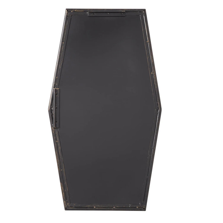 Tenaya Black Metal Framed Hexagonal Vanity Mirror