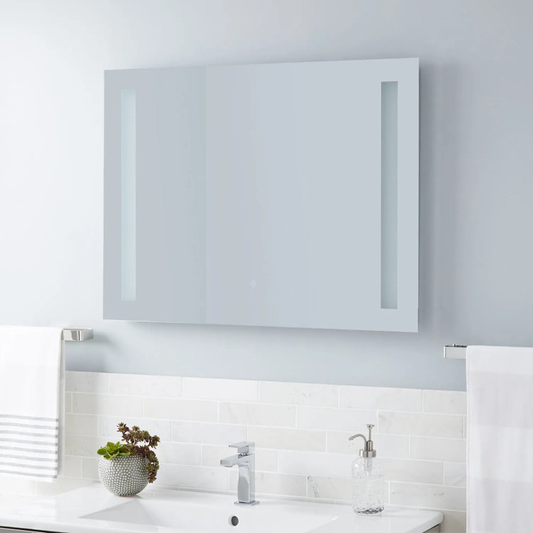 Curie 27.5'' Frameless Rectangular Vanity Mirror with Tunable LED