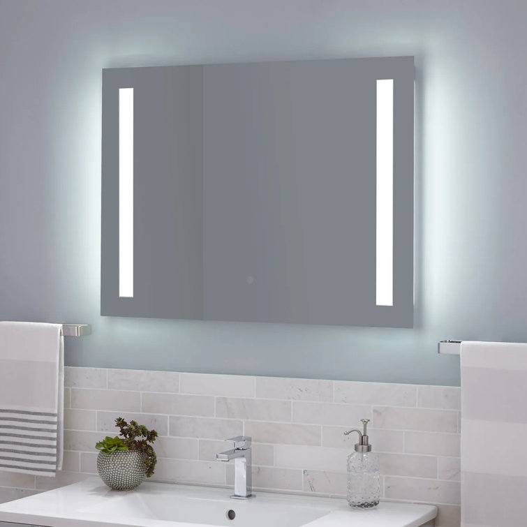 Curie 27.5'' Frameless Rectangular Vanity Mirror with Tunable LED