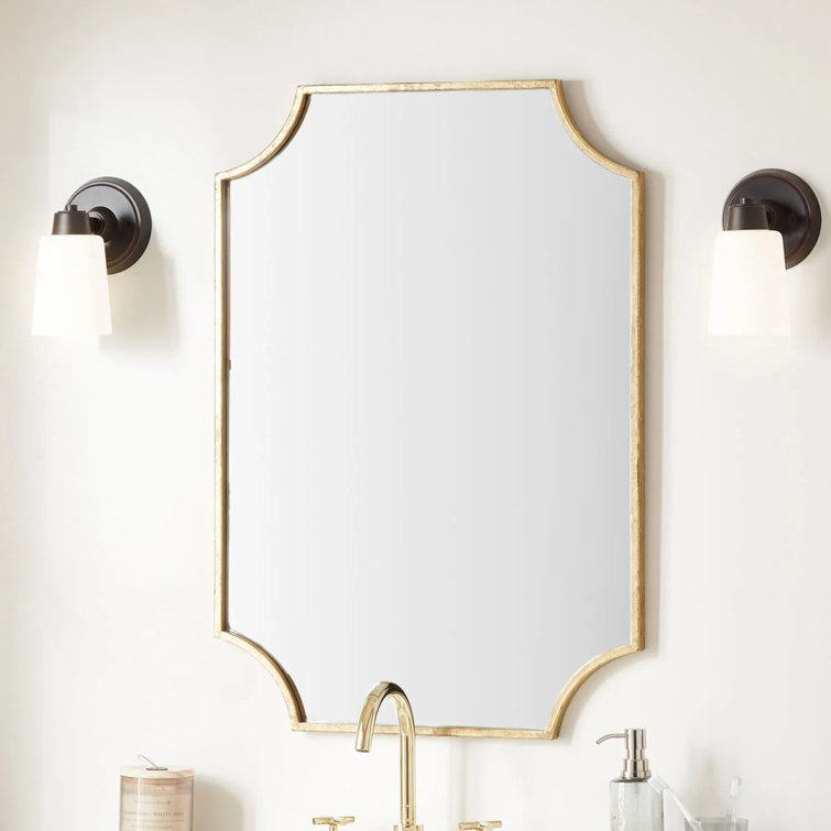 Gold Antique Rectangular Metal Framed Mirror