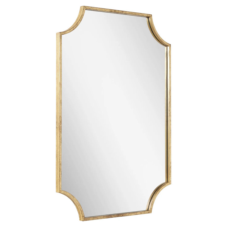 Gold Antique Rectangular Metal Framed Mirror