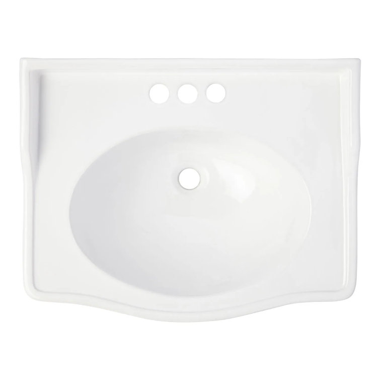 Cierra 24-Inch White Ceramic Pedestal Bathroom Sink