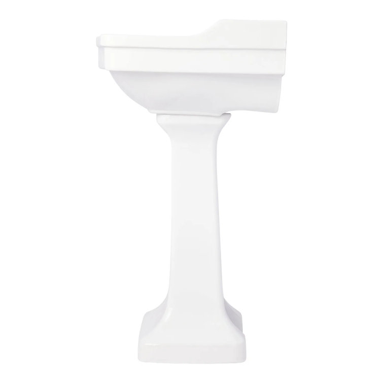 Cierra 24-Inch White Ceramic Pedestal Bathroom Sink