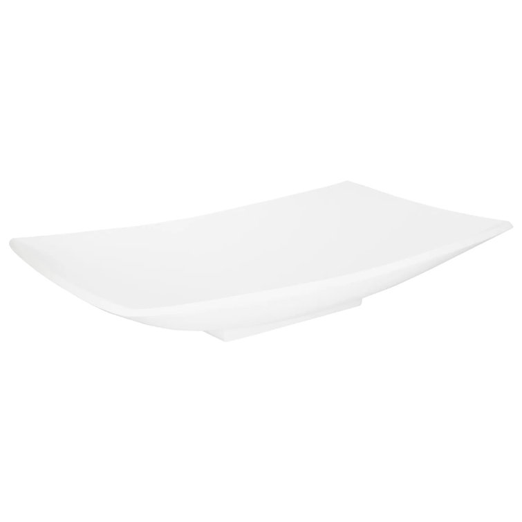 25" White Matte Resin Rectangular Vessel Sink