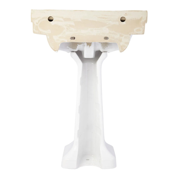 Cierra 24-Inch White Ceramic Pedestal Bathroom Sink