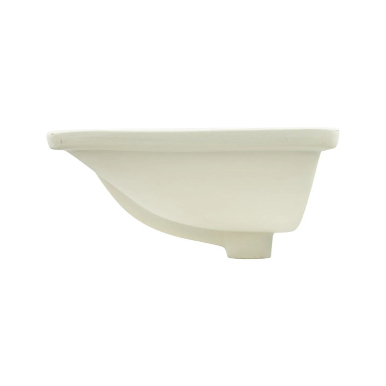 20" White Ceramic Rectangular Undermount Bathroom Sink with Overflow