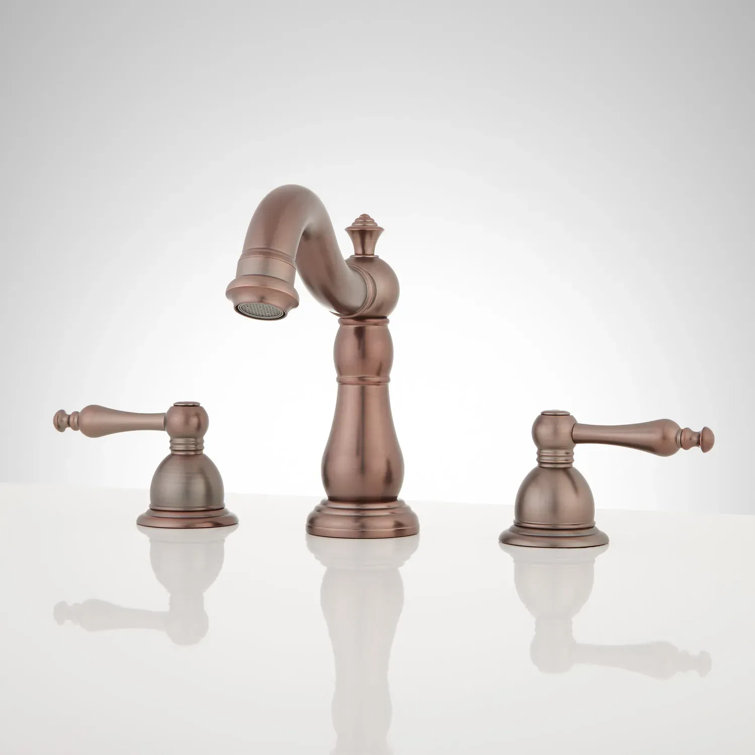 Victorian Oil Rubbed Bronze Widespread Bathroom Faucet with Lever Handles
