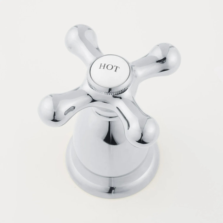 Victorian Chrome Widespread Bathroom Faucet with Cross Handles
