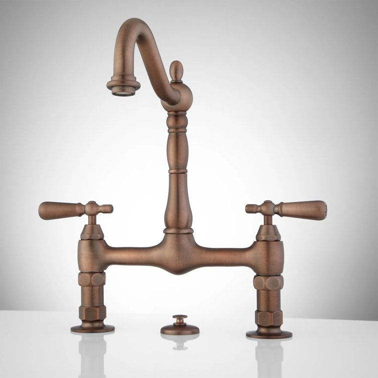 Oil Rubbed Bronze Widespread Bathroom Faucet with Lever Handles