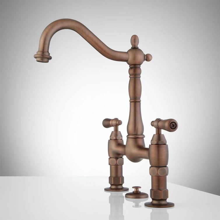 Oil Rubbed Bronze Widespread Bathroom Faucet with Lever Handles