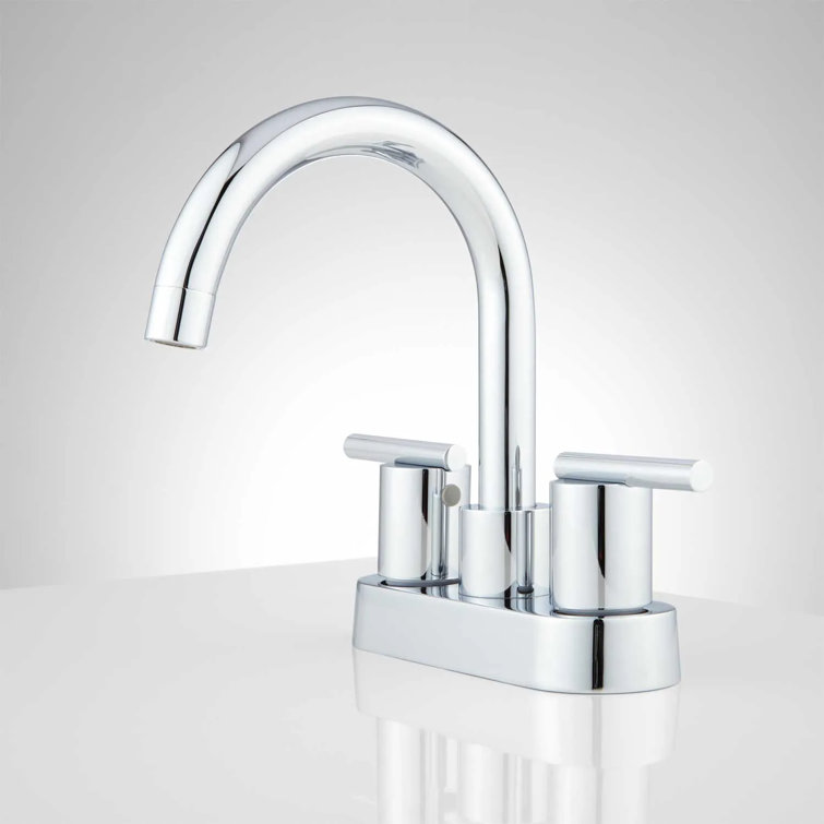 Chrome Centerset Bathroom Faucet with Lever Handles