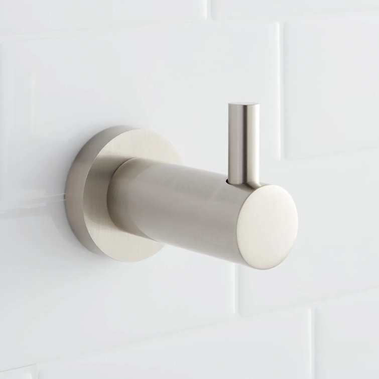 Brushed Nickel Round Wall-Mount Robe Hook