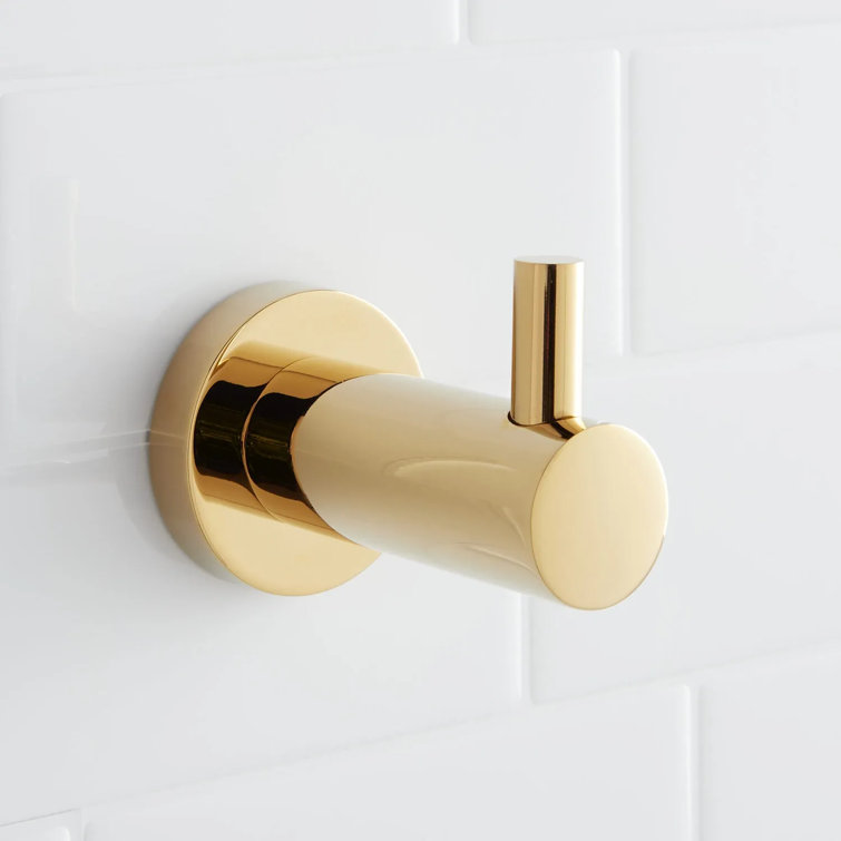 Polished Brass Wall-Mount Robe Hook