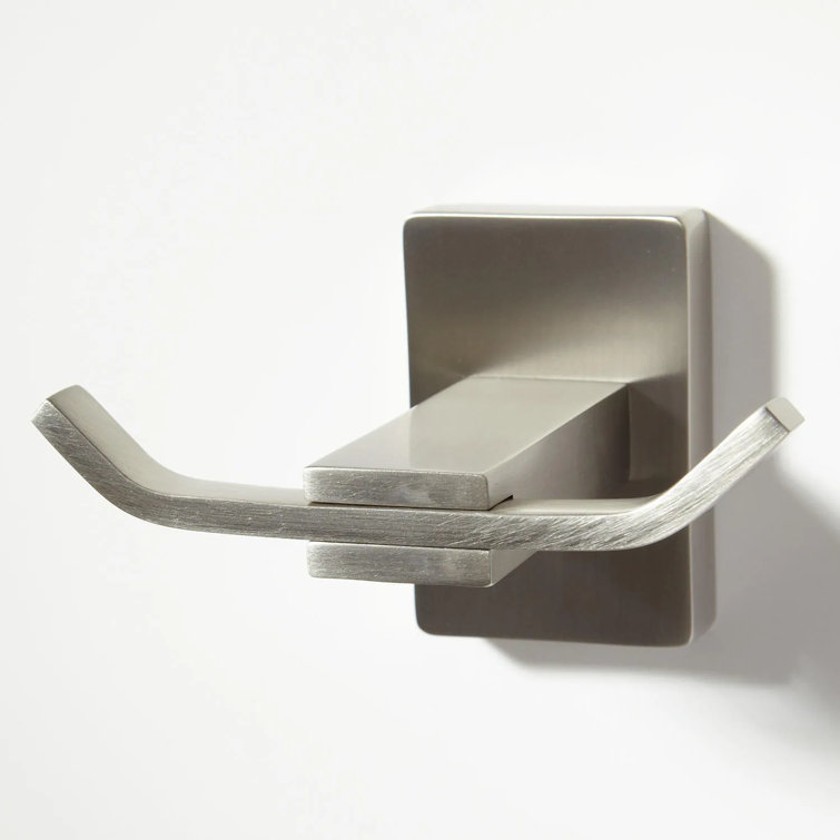 Brushed Nickel Modern Wall-Mount Double Robe Hook