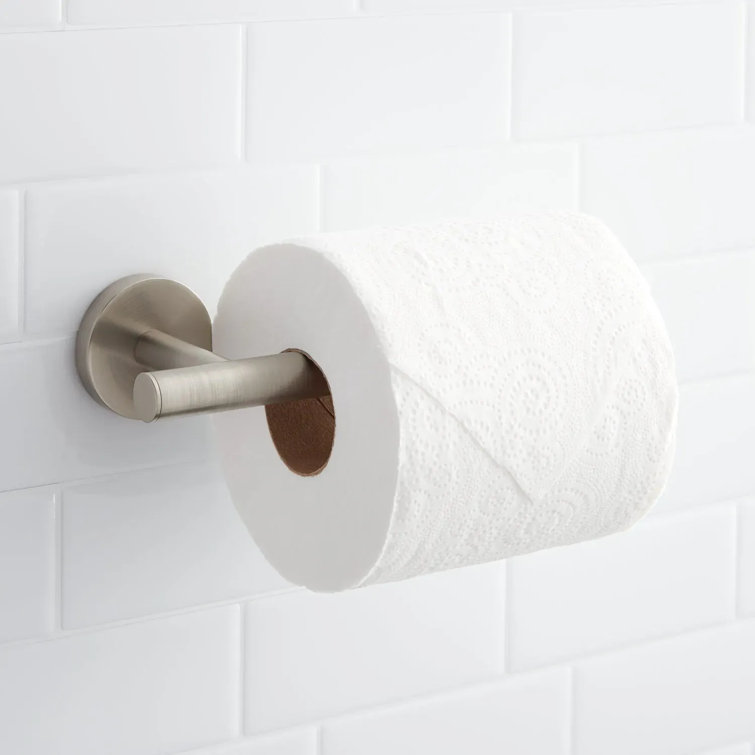 Brushed Nickel Wall-Mount Round Toilet Paper Holder