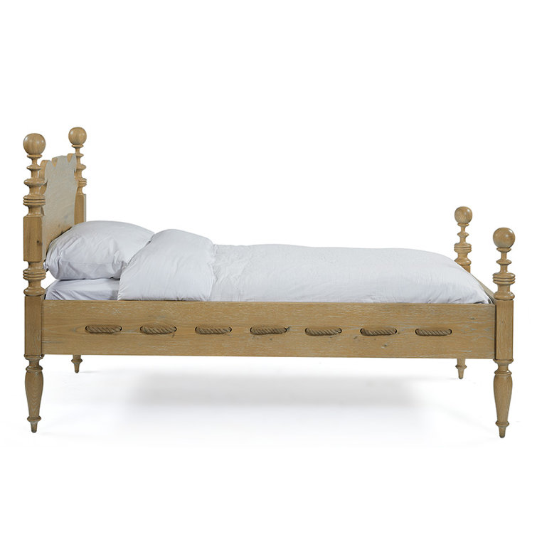 Twin Wood Frame Bed with Headboard and Slats