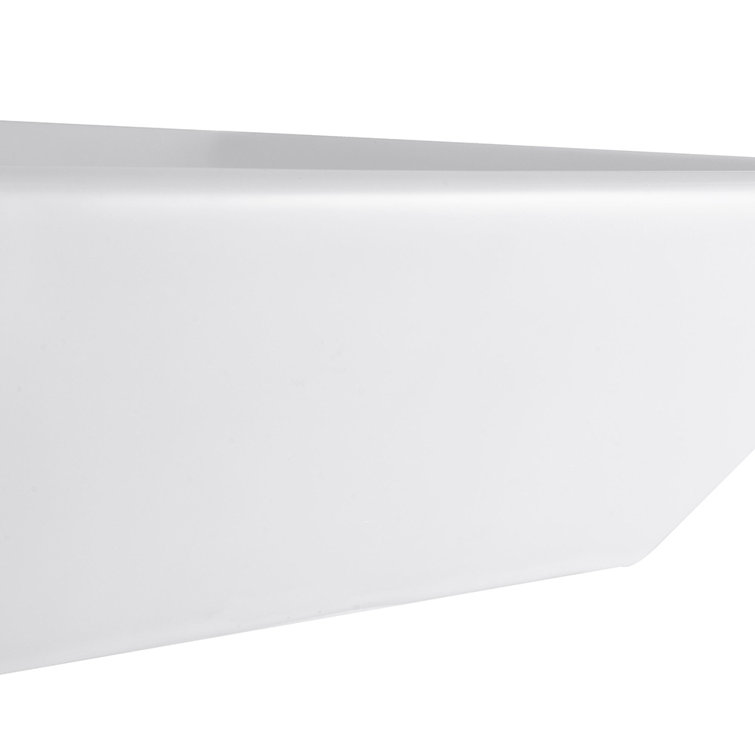 Aquaterior 16'' White Ceramic Square Bathroom Vessel Sink