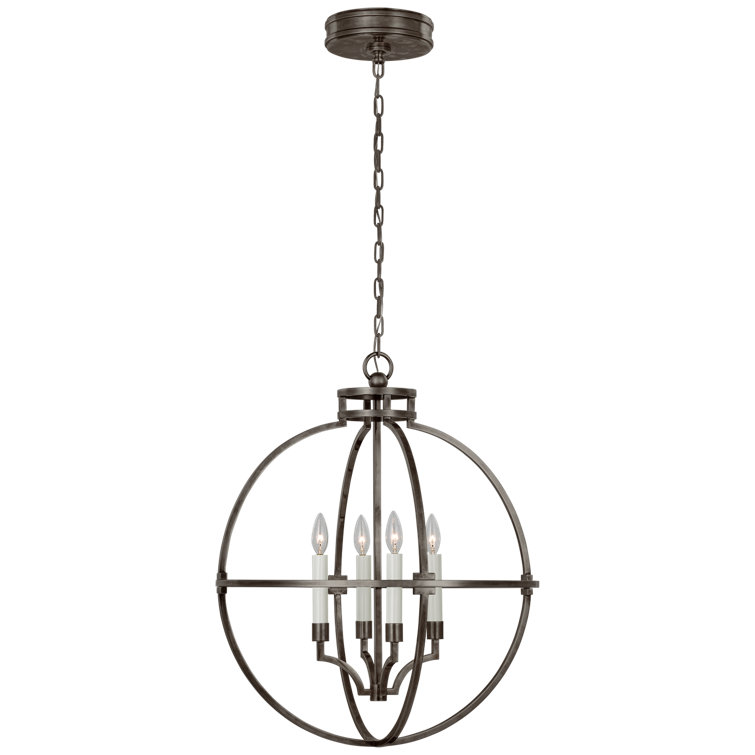 Lexie 22" Bronze Globe LED & Incandescent Crystal Chandelier