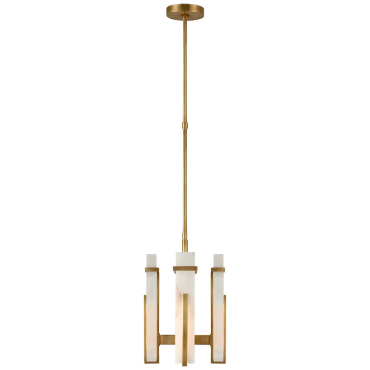 Antique Brass and Crystal Plug-in LED Chandelier