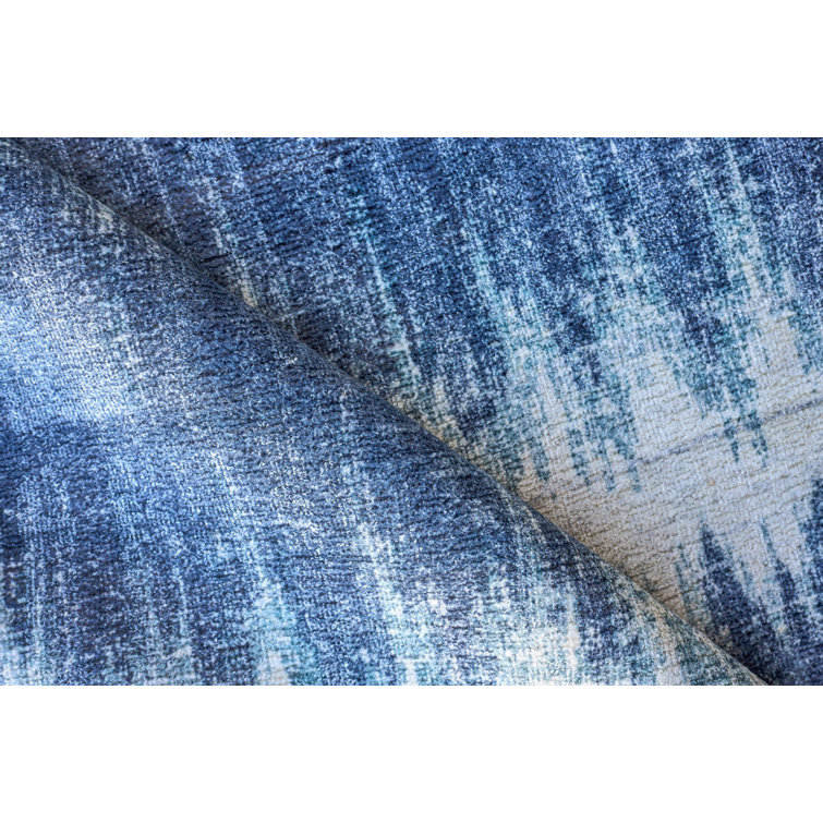 Handmade Geometric Gray Wool & Viscose 6' x 9' Area Rug