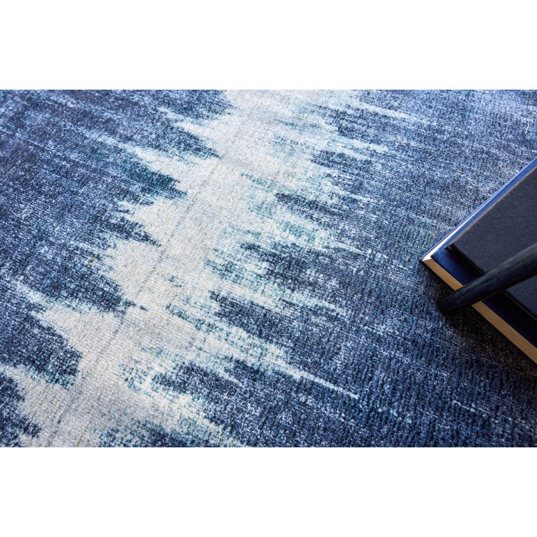 Handmade Geometric Gray Wool & Viscose 6' x 9' Area Rug