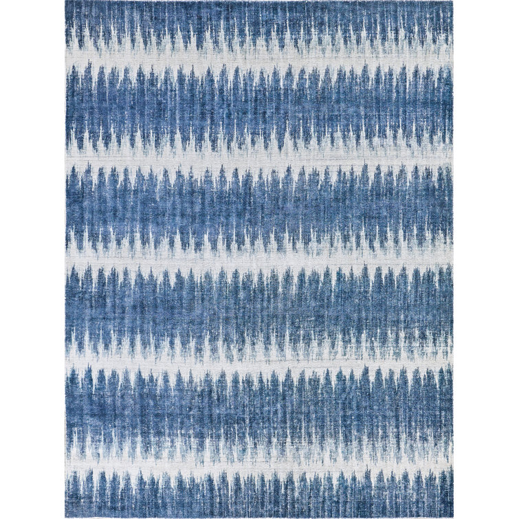 Handmade Geometric Gray Wool & Viscose 6' x 9' Area Rug