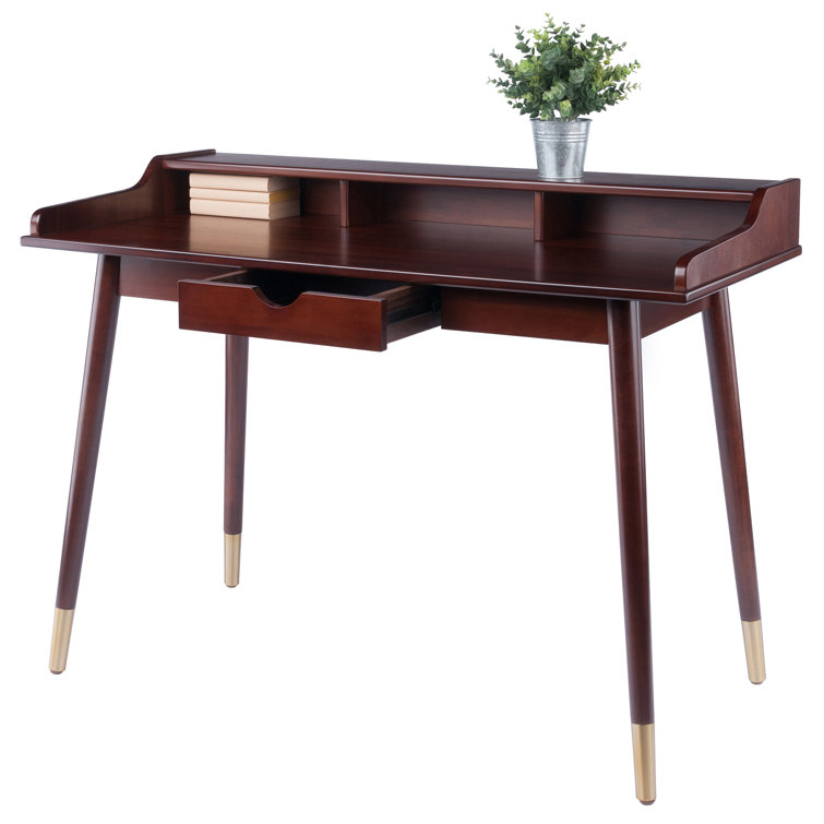 Winsome Walnut 47" Contemporary Writing Desk with Drawer