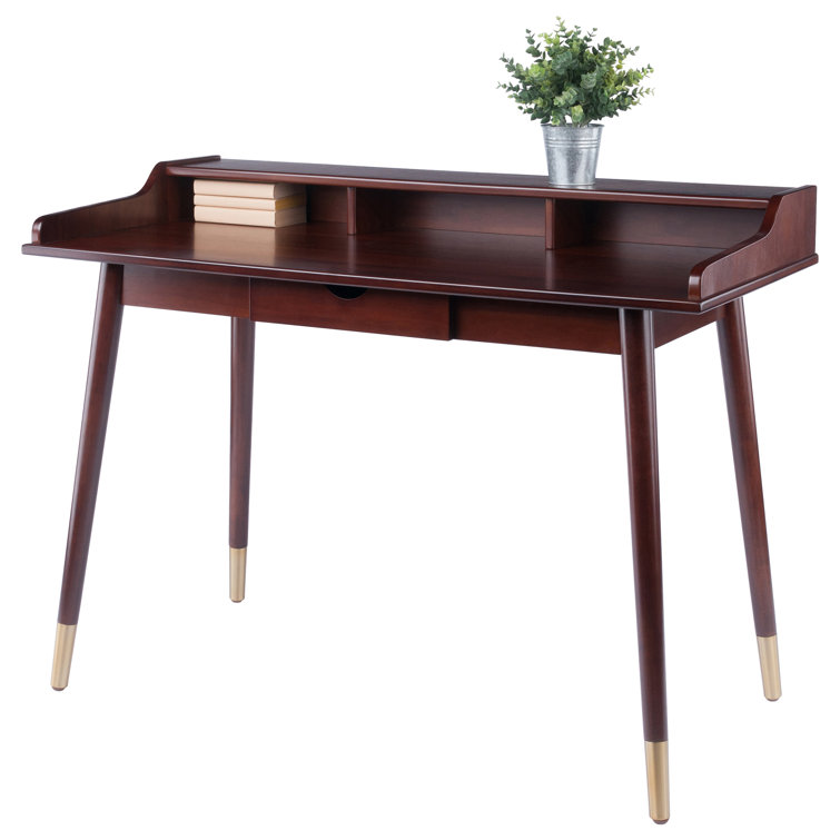 Winsome Walnut 47" Contemporary Writing Desk with Drawer