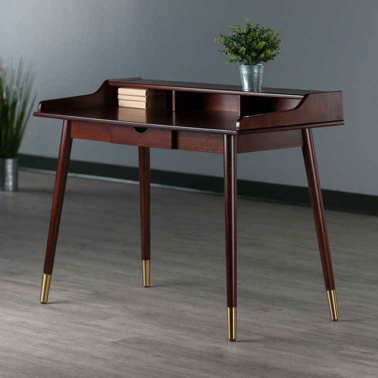 Winsome Walnut 47" Contemporary Writing Desk with Drawer