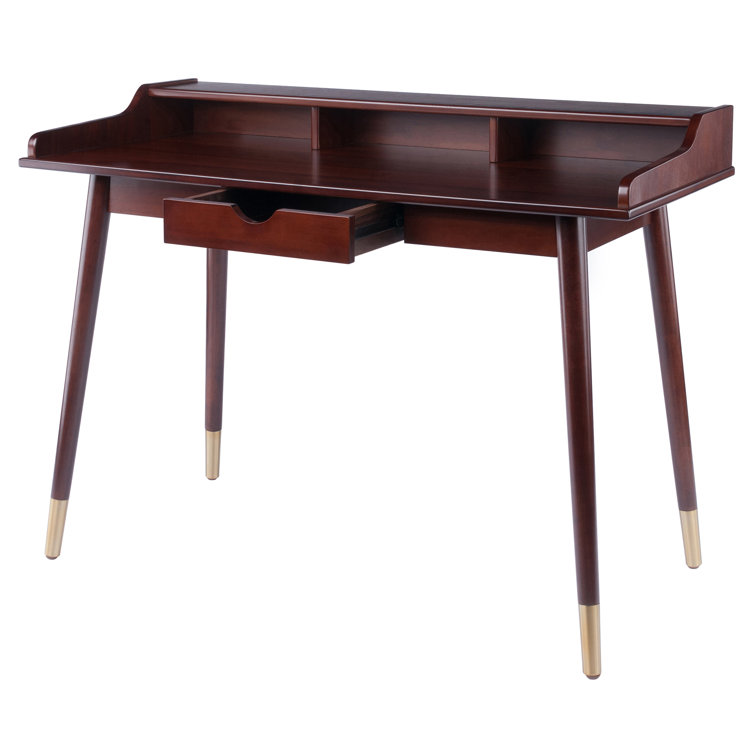 Winsome Walnut 47" Contemporary Writing Desk with Drawer