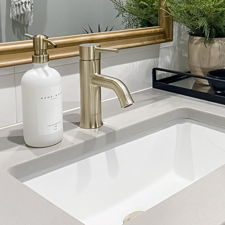 Aruba Flamingo-Inspired Single Handle Champagne Gold Bathroom Faucet