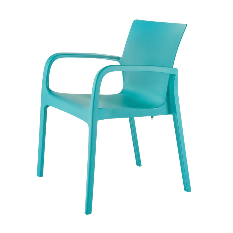 Alissa Turkish Blue Stackable Polypropylene Dining Armchair Set