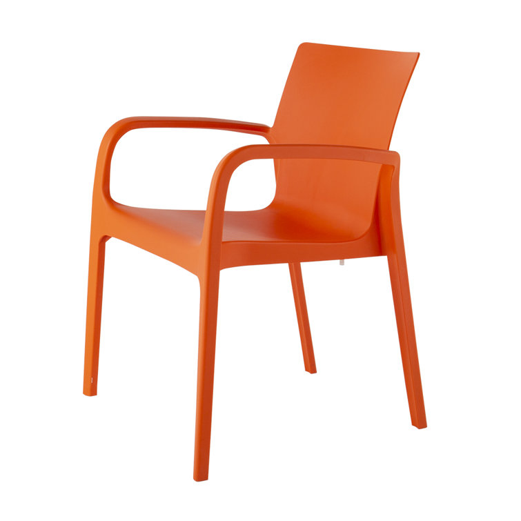 Alissa Orange Stackable Polypropylene Dining Armchair Set